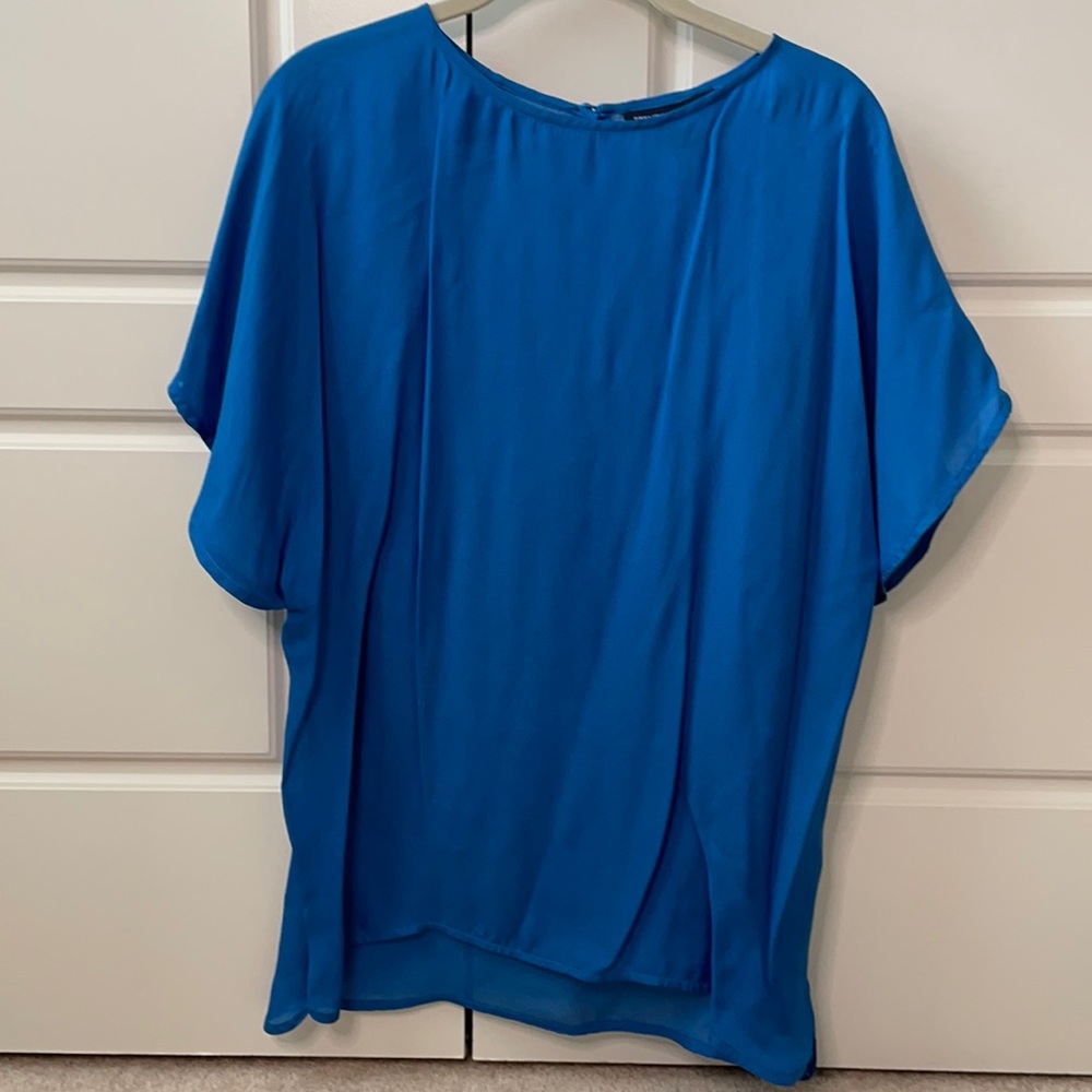French Connection royal blue flutter sleeve blouse